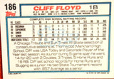 1992 Topps Major League Draft Pick #186 Cliff Floyd- Rookie Default Title