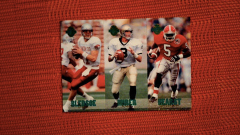 1993 Classic 4 Sport Gold Tri Card #TC2 Drew Bledsoe/ Rick Mirer/ Garrison Hurst Rookie Default Title