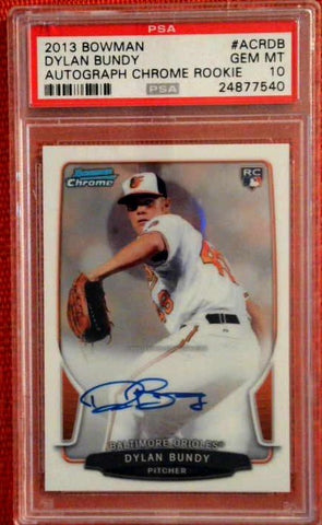 2013 Bowman PSA 10 #ACRDB Dylan Bundy - Auto Chrome Rookie Default Title