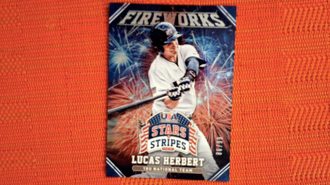 2015 Panini USA Stars and Stripes Baseball Fireworks Set Foil #16 Lucas Herbert 86/99 Default Title