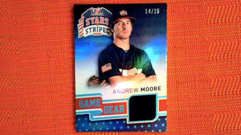 2015 Panini USA Stars and Stripes Baseball Game Gear Materials Longevity Holo Foil #7 Andrew Moore 14/25 Default Title