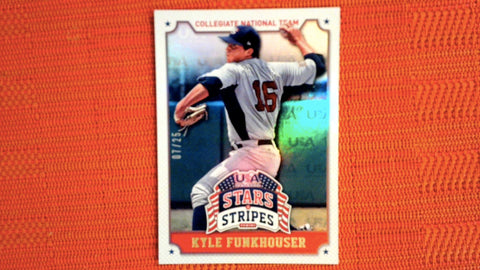 2015 Panini USA Stars and Stripes Baseball Longevity Team Logo Gold #61 Kyle Funkhouser 7/25 Default Title