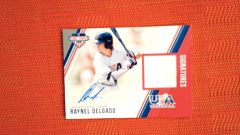2018 Panini Stars & Stripes USA Baseball Stars and Stripes National Team Signatures #43 Raynel Delgado 43/299 - Cleveland Gaurdians Default Title