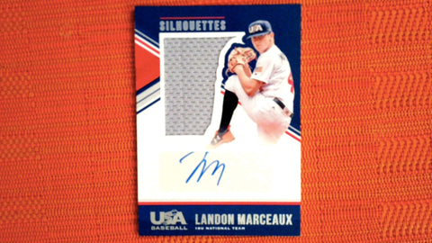 2018 Panini Stars & Stripes USA Baseball USA National Team Silhouettes Signatures Jerseys #38 Landon Marceaux 107/199 - Los Angeles Angels Default Title