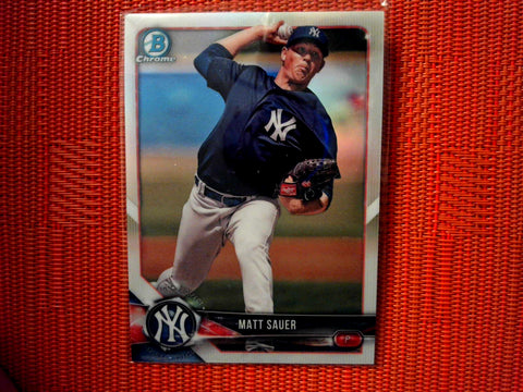 2018 Bowman Draft BD-184 Matt Sauer - New York Yankees (Refractor)