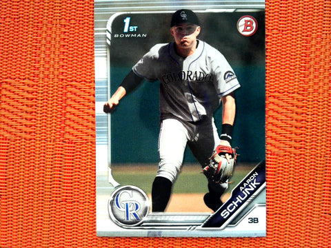2019 Bowman Draft BD-129 Aaron Schunk - Colorado Rockies (Base)