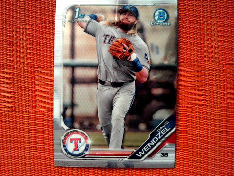 2019 Bowman Draft BD-81 Davis Wendzel - Texas Rangers (Chrome)