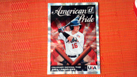 2019 Donruss SHEA LANGELIERS American Pride /999 #AP8 USA Baseball