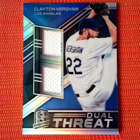 2019 Panini Chronicles Spectra Dual Threat Materials /49 Clayton Kershaw #DTM-CK