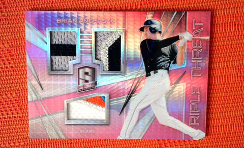 2018 Spectra Triple Threat Brian Anderson RC Patch Neon Pink Near Mint /49