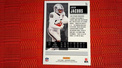 2020 Contenders Josh Jacobs #29 Las Vegas Raiders Default Title