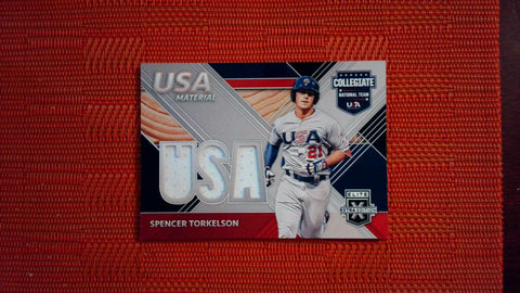 2020 Panini Elite Extra Edition USA Baseball Material Black #USAM-ST Spencer Torlelson Baseball Default Title