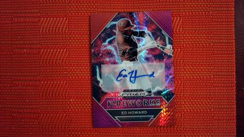 2020 Panini Prizm Draft Picks Red & Purple Fireworks Auto #PDP181 Ed Howard Baseball Default Title