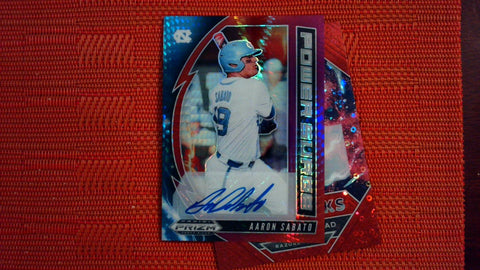 2020 Panini Prizm Draft Picks Red & Purple Power Surge Auto #PDP171 Aaron Sabato Baseball Default Title