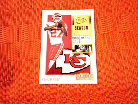 2018 Contenders NFL 53 Kareem Hunt - Kansas City Chiefs (Base)