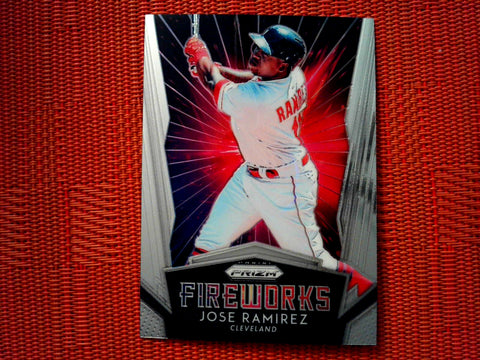 2019 Panini Prizm Baseball 3 Jose Ramirez - Cleveland Indians (Fireworks Set )