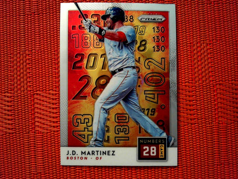 2019 Panini Prizm Baseball 6 J.D. Martinez - Boston Red Sox (Numbers Game Set )