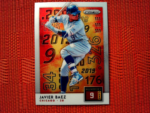 2019 Panini Prizm Baseball 8 Javier Baez - Chicago Cubs (Numbers Game Set )