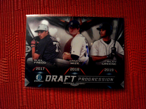 2019 Bowman Draft DPR-DET Alex Faedo/Casey Mize/Riley Greene  - Detroit Tigers (Draft Progression Trios Set)