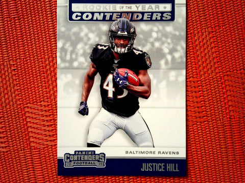 2019 Panini Contenders NFL 11 Justice Hill - Baltimore Ravens (Rookie of the Year Contenders Set)