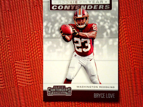 2019 Panini Contenders NFL 14 Bryce Love - Washington Redskins (Rookie of the Year Contenders Set)