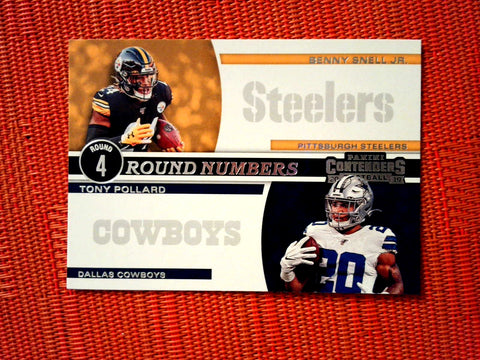 2019 Panini Contenders NFL 13 Tony Pollard/Benny Snell Jr. - Dallas Cowboys/Pittsburgh Steelers (Round Numbers Set)