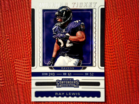 2019 Panini Contenders NFL 5 Ray Lewis - Baltimore Ravens (Winning Tick. Set)