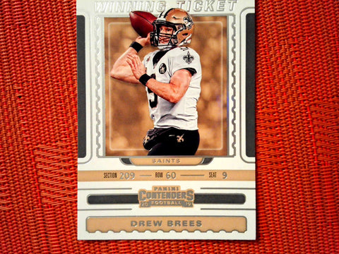 2019 Panini Contenders NFL 8 Drew Brees - New Orleans Saints (Winning Tick. Set)