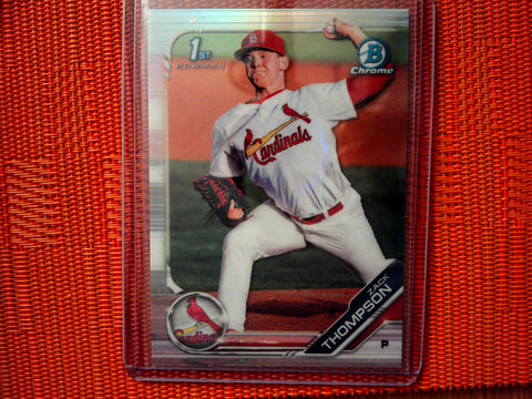 ZACK THOMPSON 2019 Bowman Chrome Draft REFRACTOR Rookie RC Cardinals #BDC-104