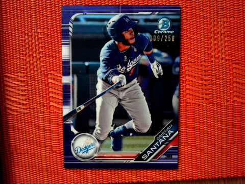 2019 Bowman Chrome Draft Purple Refractor #80 Cristian Santana /250