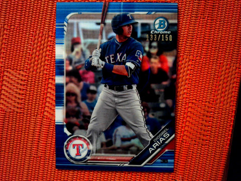 2019 Bowman Draft True Blue Chrome Diosbel Arias BDC-112 Texas Rangers /150