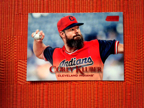 2019 Topps Stadium Club #92 Corey Kluber - Cleveland Indians (Red Foil)