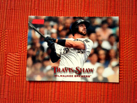 2019 Topps Stadium Club #196 Travis Shaw - Milwaukee Brewers (Red Foil)