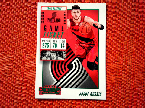 2018-19 Panini Contenders Basketball 7 Jusuf Nurkic - Portland Trail Blazers (Green Game Tick.)