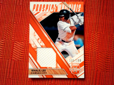 2019 Elite Extra Edition Prospect Materials Orange #PM-KL Khalil Lee /199