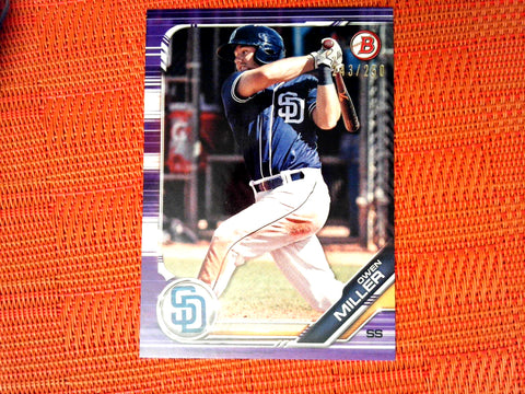 2019 Bowman Draft Purple /250 Owen Miller #BD-186