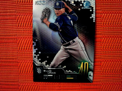 2019 Bowman #BTP-40 Luis Urias - San Diego Padres (Chrome Bowman Scouts' Top 100 Set)