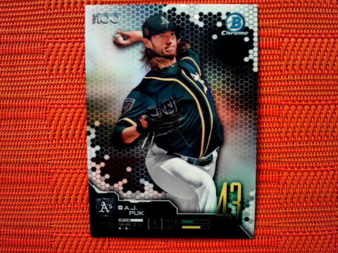 2019 Bowman #BTP-43 A.J. Puk - Oakland Athletics (Chrome Bowman Scouts' Top 100 Set)