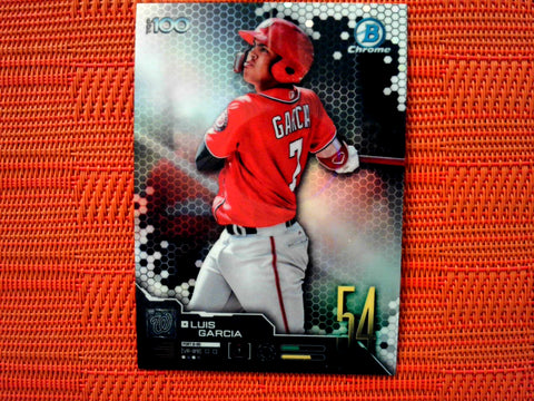 2019 Bowman #BTP-54 Luis Garcia - Washington Nationals (Chrome Bowman Scouts' Top 100 Set)