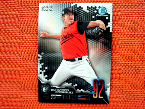 2019 Bowman #BTP-92 Grayson Rodriguez - Baltimore Orioles (Chrome Bowman Scouts' Top 100 Set)