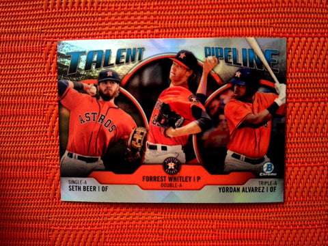 2019 Bowman #TP-HOU Yordan Alvarez/Forrest Whitley/Seth Beer - Houston Astros (Chrome Talent Pipeline Set)