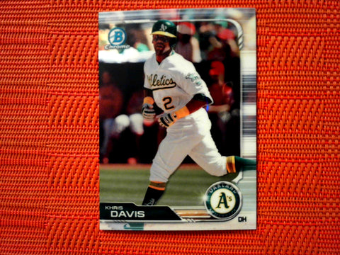 2019 Bowman Chrome #46 Khris Davis - Oakland Athletics (Chrome)