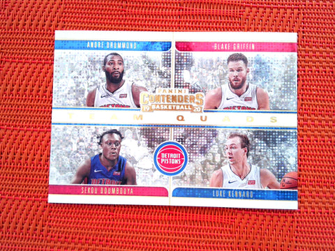 2019-20  Panini Contenders NBA # 9 Blake Griffin/Luke Kennard/Andre Drummond/Sekou Doumbouya - Detroit Pistons(Team Quads Set)