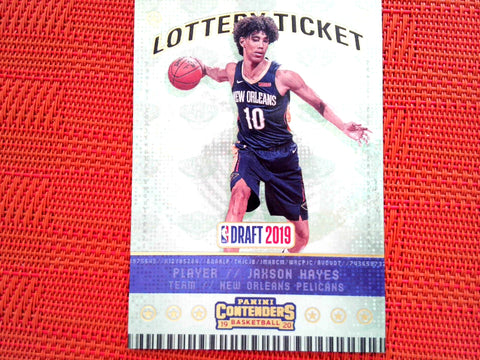 2019-20  Panini Contenders NBA # 8 Jaxson Hayes - New Orleans Pelicans (Lottery Tick. Set)