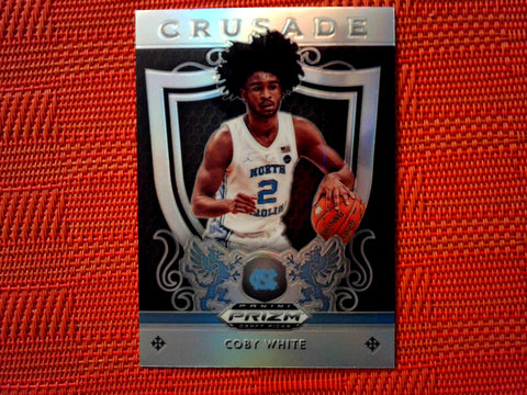 2019-20 Panini Prizm Draft Picks Basketball #61 Coby White - University of North Carolina, Chicago Bulls- Silver Crusade