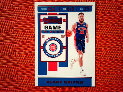 2019-20 Contenders Basketball #10 Blake Griffin - Detroit Pistons- Red Foil