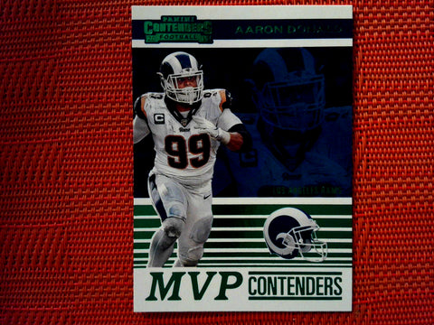 2019 Panini Contenders NFL #MVP-AD Aaron Donald - Los Angeles Rams- Green MVP Contenders Football