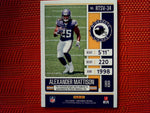 2019 Panini Contenders NFL #RTSV-34 Alexander Mattison - Minnesota Vikings- Rookie Tick. Jersey Variation