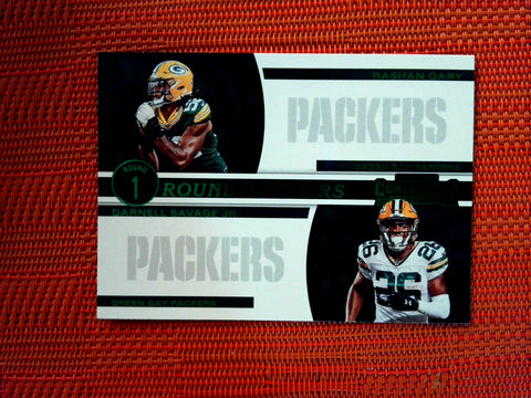 2019 Panini Contenders NFL #RN-GS Rashan Gary/Darnell Savage - Green Bay Packers- Green Round 1 Round Numbers