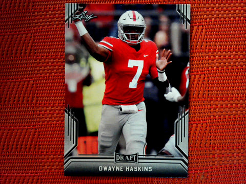 2019 Leaf Draft #27 Dwayne Haskins - The Ohio State University, Washington Redskins- Base